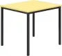 JSB 80 Jídelní stůl 800 x 800 mm, deska žlutá odio / podnož černá RAL9005