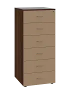 LKR - A5 dřevěná kartotéka, 6-zásuvková, centrální zámek, korpus ořech královský/čílka mocca