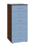 LKR - A5 dřevěná kartotéka, 6-zásuvková, centrální zámek, korpus ořech královský/čílka pastelově mod