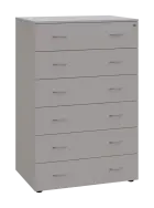 LKRP BIG - A5 dřevěná kartotéka, 6-zásuvková, centrální zámek, šedá