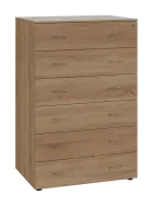 LKRP BIG - A5 dřevěná kartotéka, 6-zásuvková, centrální zámek, dub bardolino