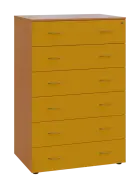 LKRP BIG - A5 dřevěná kartotéka, 6-zásuvková, centrální zámek, korpus buk royal/čílka žlutá odio