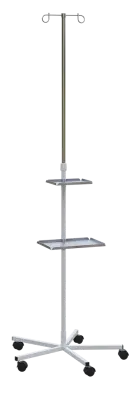 ISP 021 stojan infuzní, lak/nerez + ISP - P01 odkládací polička k infuznímu stojanu + ISP - P02 odkl