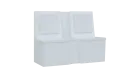 RE LAV - 1200 lavice do čekárny, 2-sedák, 1000x1200x435, bílá, koženka BA 1 - bílá