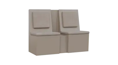 RE LAV - 1200 lavice do čekárny, 2-sedák, 1000x1200x435, pískově béžová, koženka BE 5 - krémová