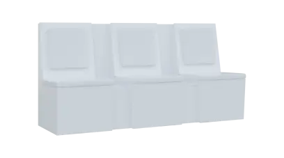 RE LAV - 1900 lavice do čekárny, 3-sedák, 1000x1900x435, bílá, koženka BA 1 - bílá