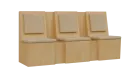 RE LAV - 1900 lavice do čekárny, 3-sedák, 1000x1900x435, javor horský, koženka Z 01 - žlutá