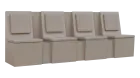 RE LAV - 2600 lavice do čekárny, 4-sedák, 1000x2600x435, pískově béžová, koženka BE 5 - krémová