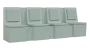 RE LAV - 2600 lavice do čekárny, 4-sedák, 1000x2600x435, pastelově zelená, koženka Z 2 - zelinkavá