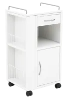 NSK 02, noční stolek k lůžku, celokovový, bílý