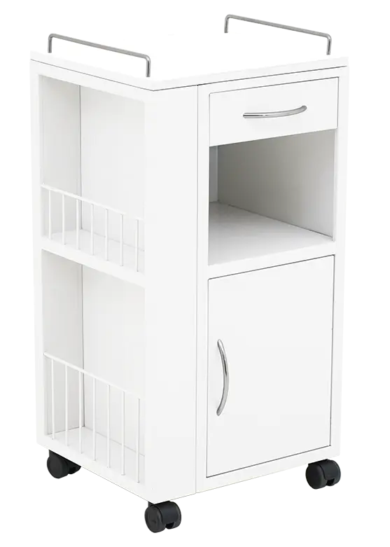 NSK 02, noční stolek k lůžku, celokovový, bílý