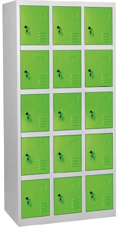 JP - 615 skříň 15-boxová, 1850x900x500 mm, šedozelená