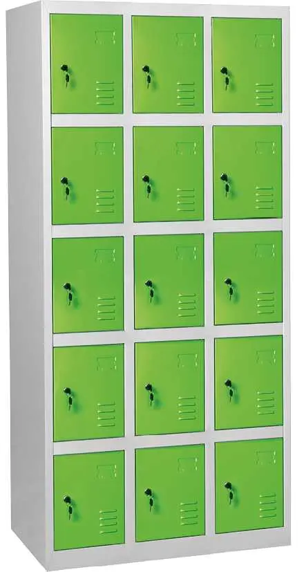JP - 615 skříň 15-boxová, 1850x900x500 mm, šedozelená