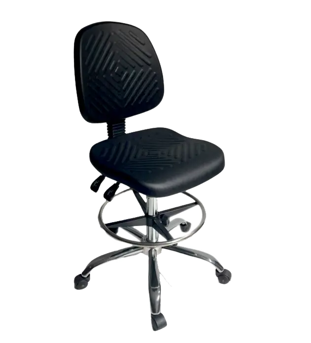 PUR 64, židle antistatická, laboratorní a dílenská, PU černá