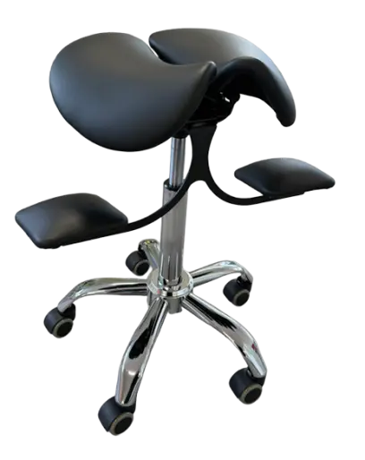 LK 100 židle lékařská/klekačka, kříž chrom, ekokůže černá