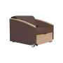SALZA WOOD rozkládací křeslo, šířka 860 mm, koženka tmavě hnědá