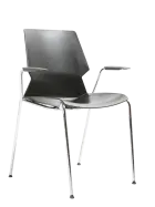 PRETTY S PODRUČKAMI židle konferenční, nohy chrom, plast černý