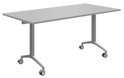 SLKP 160/70 pojízdný skládací stůl, nohy stříbrný lak, deska 25 mm, široký 1600 mm, šedá