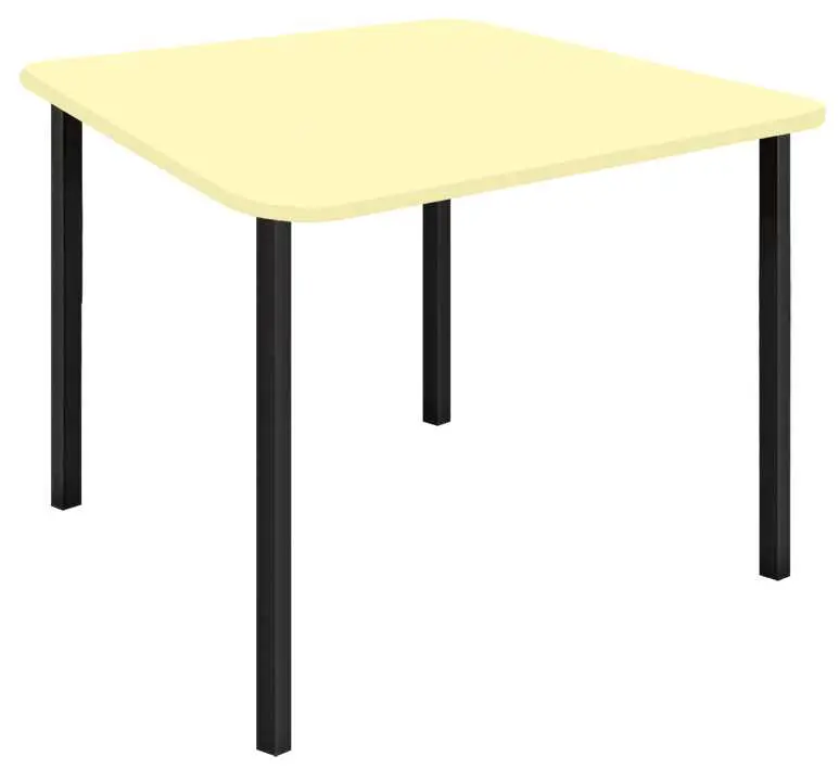 JSBR 90 Jídelní stůl 900 x 900 mm, deska krémová / podnož černá RAL9005