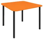 JSBR 90 Jídelní stůl 900 x 900 mm, deska pomeranč / podnož černá RAL9005