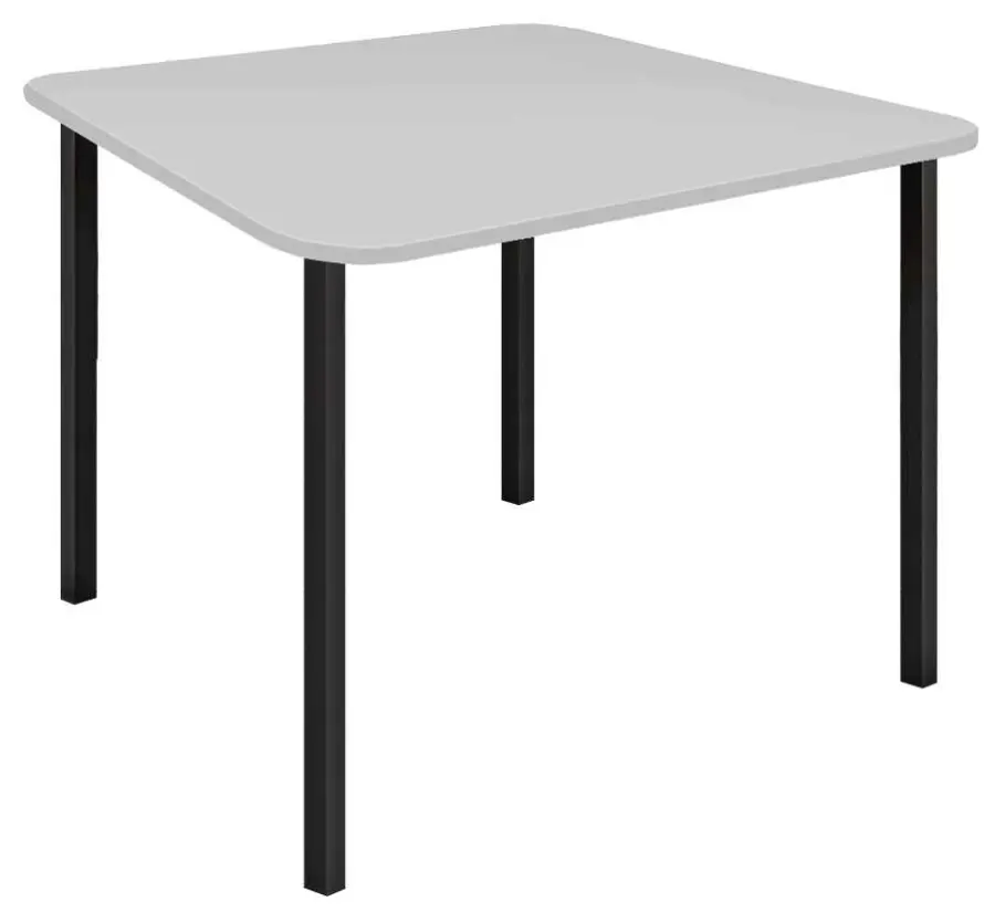 JSBR 90 Jídelní stůl 900 x 900 mm, deska šedá / podnož černá RAL9005