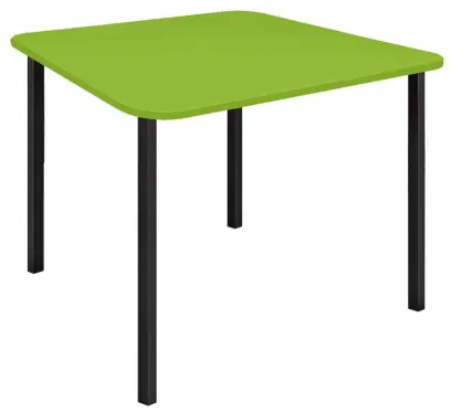 JSBR 90 Jídelní stůl 900 x 900 mm, deska jarní zeleň / podnož černá RAL9005