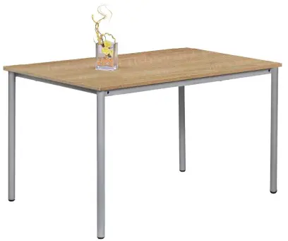 JST 140 Jídelní stůl 1400 x 800 mm, deska dub bardolino / podnož stříbrná RAL9006