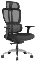 SANTE LUX, židle kancelářská, kříž chrom, plast černý, MESH černá/látka černá