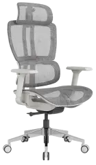 SANTE, židle kancelářská, kříž chrom, plast šedý, MESH šedá