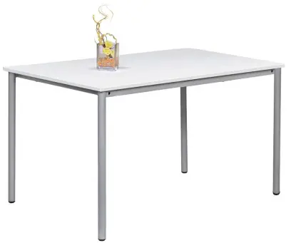 JST 180 Jídelní stůl 1800 x 800 mm, deska bílá / podnož stříbrná RAL9006