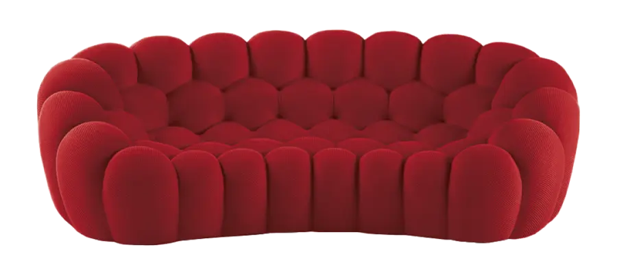 BUBBLES, pohovka 3-místná, látka červená