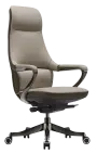 REYA, židle kancelářská, titan kříž, cappucino kůže/šedohnědá (taupe) PU