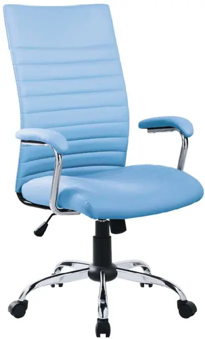 GRACE židle kancelářská, ekokůže světle modrá