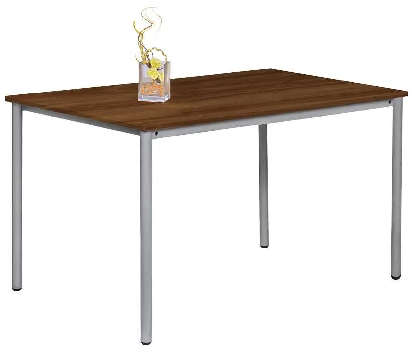 JST 180 Jídelní stůl 1800 x 800 mm, deska ořech královský / podnož stříbrná RAL9006