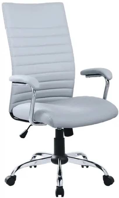GRACE židle kancelářská, ekokůže světle šedá