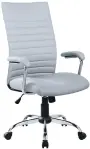 GRACE židle kancelářská, ekokůže světle šedá