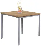 JST 80 Jídelní stůl 800 x 800 mm, deska dub bardolino / podnož stříbrná RAL9006