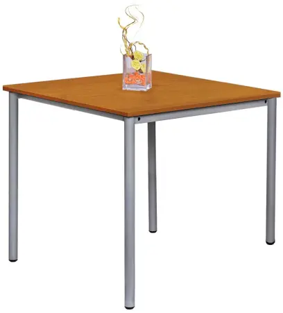 JST 80 Jídelní stůl 800 x 800 mm, deska olše jantar / podnož stříbrná RAL9006