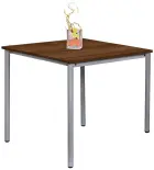 JST 80 Jídelní stůl 800 x 800 mm, deska ořech královský / podnož stříbrná RAL9006