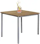 JST 80 Jídelní stůl 800 x 800 mm, deska ořech světlý / podnož stříbrná RAL9006