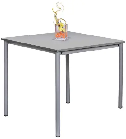 JST 80 Jídelní stůl 800 x 800 mm, deska šedá / podnož stříbrná RAL9006