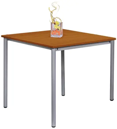 JST 80 Jídelní stůl 800 x 800 mm, deska třešeň šumavská / podnož stříbrná RAL9006