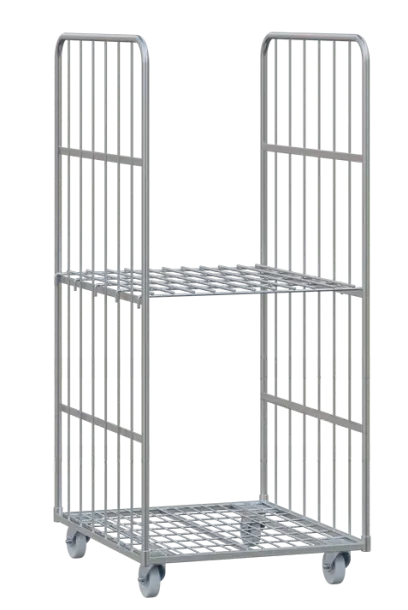 KLEC 2/1, 2-boký, 1x police, klecový vozík 1665x710x805 mm, galvanická ocel