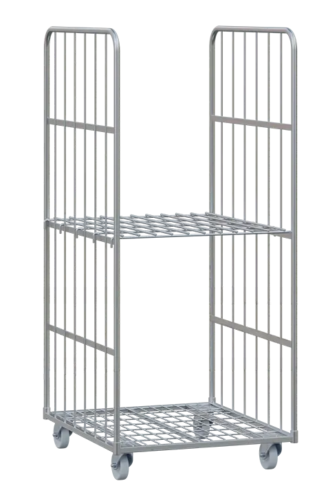 KLEC 2/1, 2-boký, 1x police, klecový vozík 1665x710x805 mm, galvanická ocel
