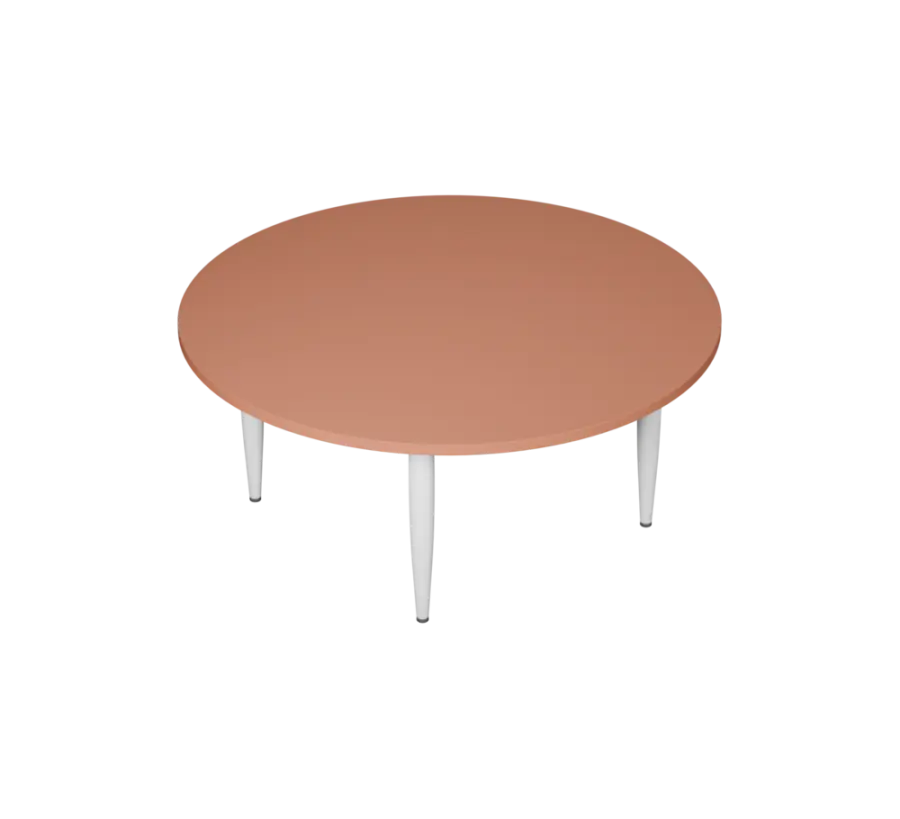 PLAYFORM 01 modulární hravé stoly, výška 520 mm, kovová podnož bílá, deska 25 mm, pudrově hnědá