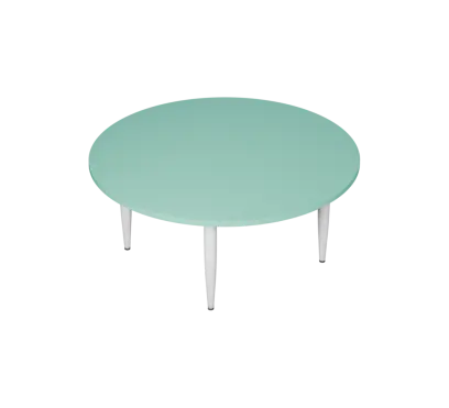 PLAYFORM 01 modulární hravé stoly, výška 520 mm, kovová podnož bílá, deska 25 mm, sněžně modrá