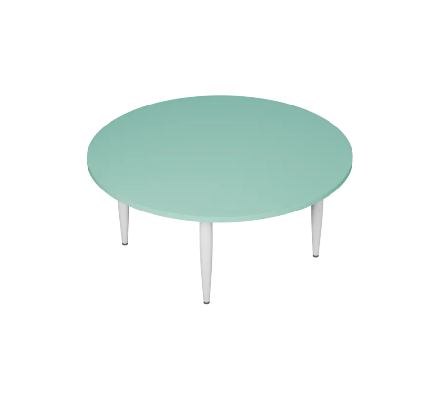 PLAYFORM 01 modulární hravé stoly, výška 520 mm, kovová podnož bílá, deska 25 mm, sněžně modrá