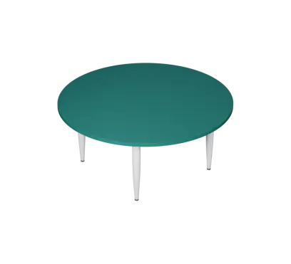 PLAYFORM 01 modulární hravé stoly, výška 520 mm, kovová podnož bílá, deska 25 mm, jezerní modrá