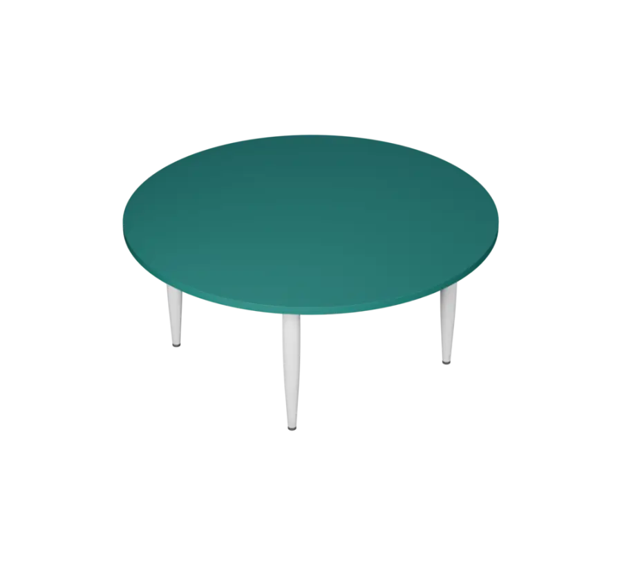 PLAYFORM 01 modulární hravé stoly, výška 520 mm, kovová podnož bílá, deska 25 mm, jezerní modrá