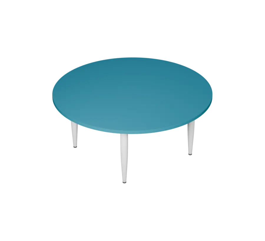 PLAYFORM 01 modulární hravé stoly, výška 520 mm, kovová podnož bílá, deska 25 mm, skandinávská modrá